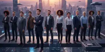 Unlocking Your Potential: 3 Mindset Shifts for 2026 Success in the Evolving U.S. Landscape Professionals on a rooftop overlooking a futuristic cityscape, symbolizing 2026 success mindset