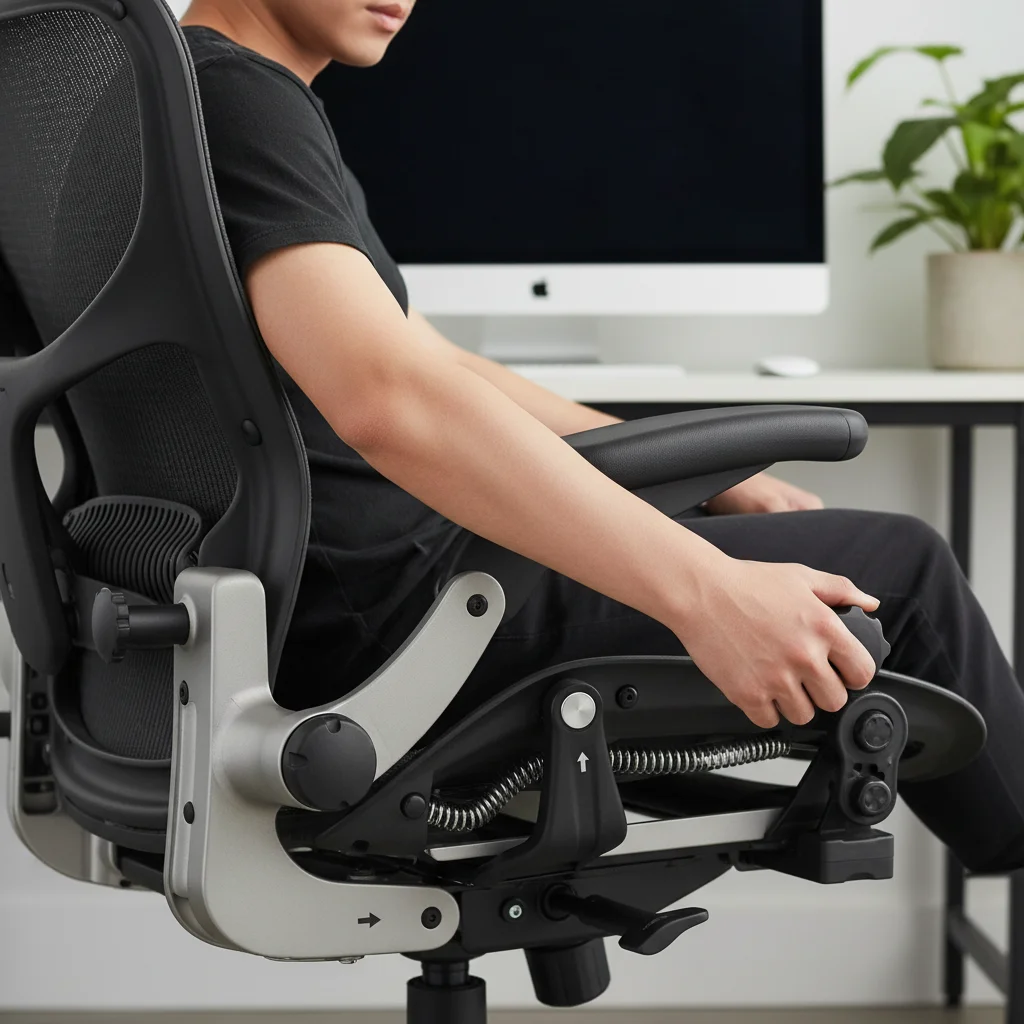 Adjusting an ergonomic office chair for optimal support