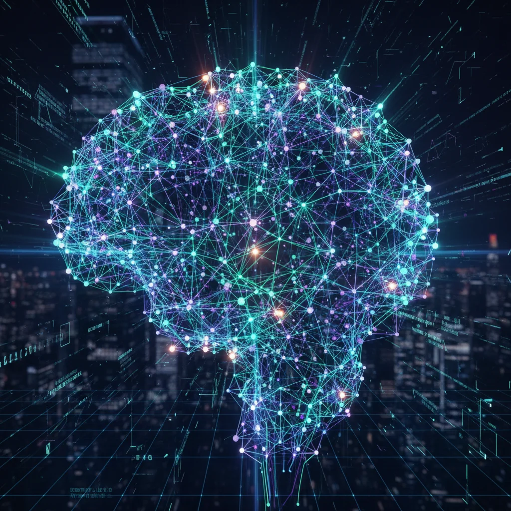 Visual representation of a complex artificial intelligence neural network.