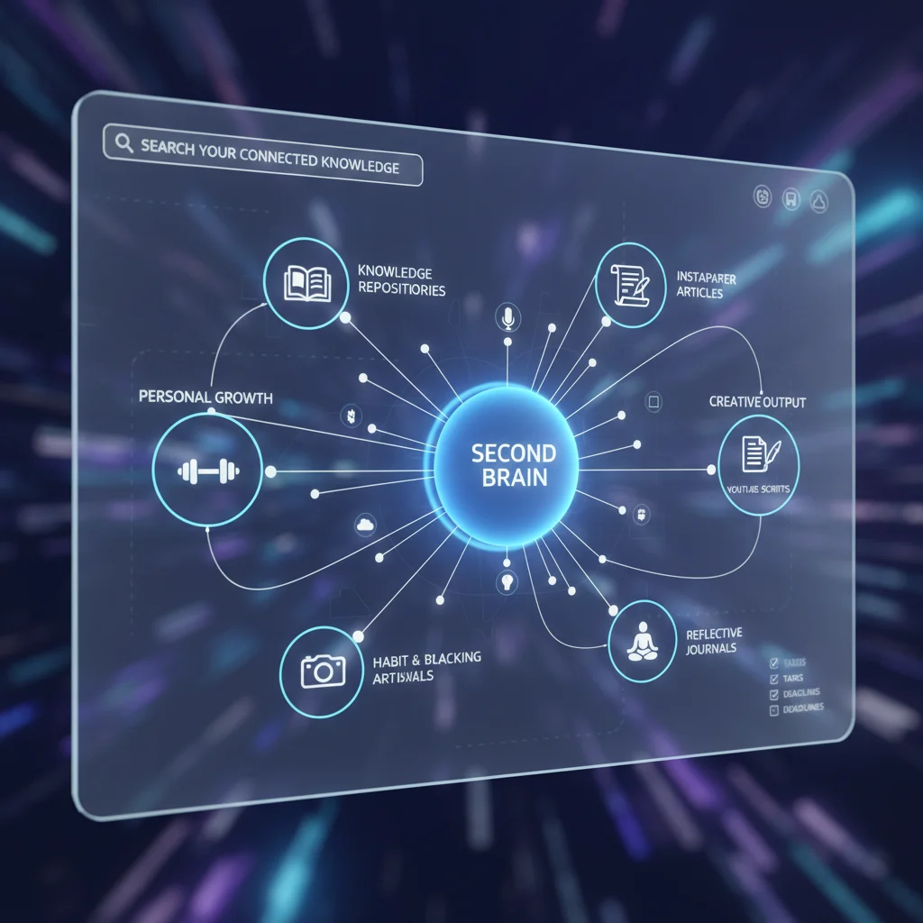 Digital mind map representing a 'second brain' knowledge base