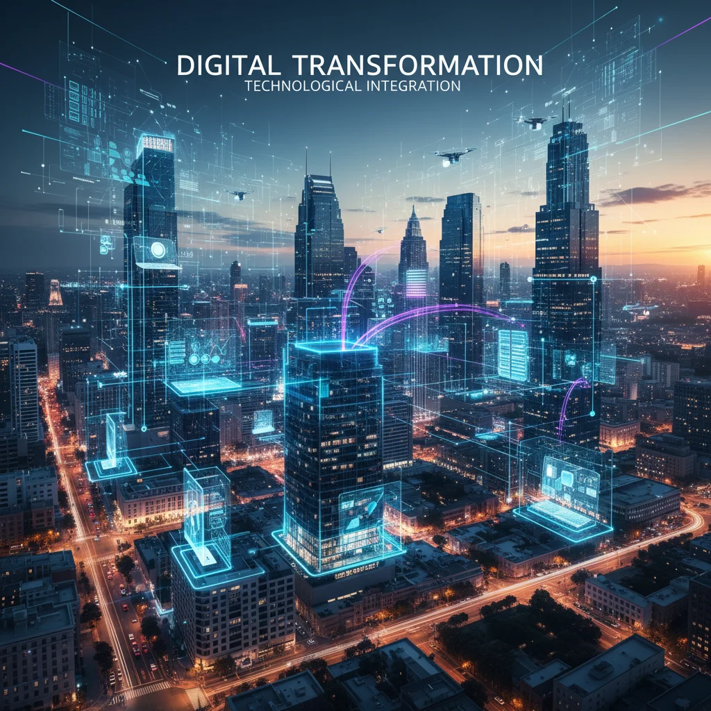 Digital transformation network connecting urban business landscape