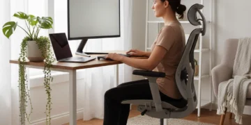 Practical Strategies for Optimizing Your Home Office Ergonomics: Reduce Strain by 20% in 30 Days Ergonomic home office setup with person working comfortably