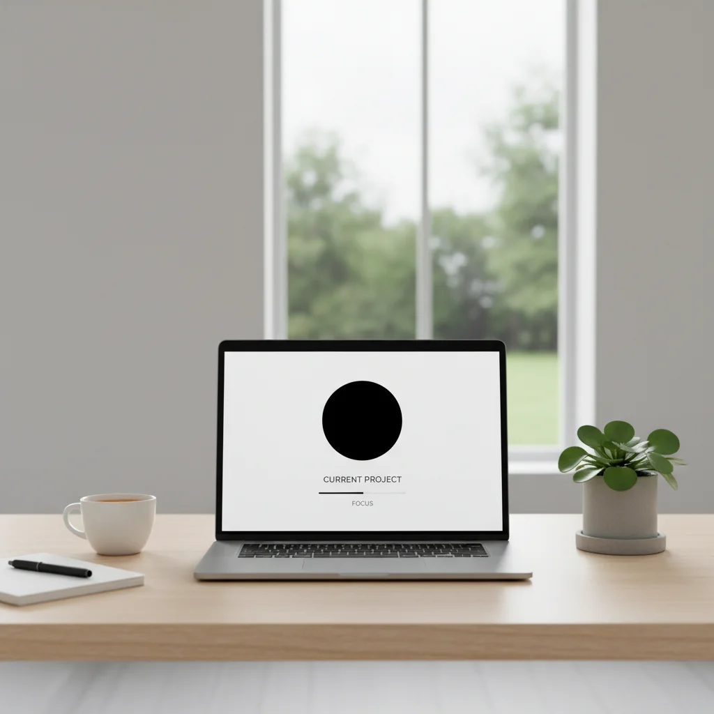 Organized workspace promoting focus and reduced choices