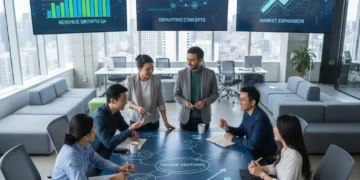 Investing in Innovation: How to Identify High-Growth U.S. Startups in 2026 Entrepreneurs collaborating on high-growth startup ideas, showing innovation and teamwork.