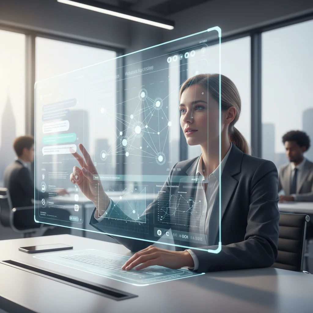 Individual engaging with an AI interface, symbolizing AI literacy and practical application.
