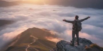 Reignite Curiosity: Boost Your Inner Explorer by 2026 Person exploring vast mountain range at sunrise, symbolizing curiosity and new discoveries.