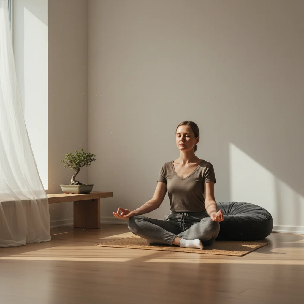 Person meditating for mindfulness and self-reflection