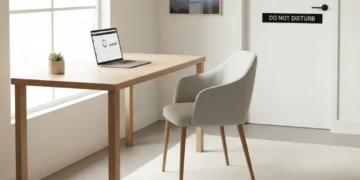 Master Your Focus: Practical Steps to Create a No-Distraction Workspace for Peak Productivity Minimalist no-distraction workspace with laptop and natural light.