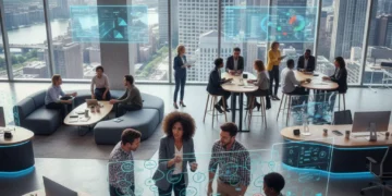 Boost Workday Curiosity: 5 Simple Ways for US Professionals by 2026 Diverse professionals collaborating in a modern US office, brainstorming and fostering curiosity