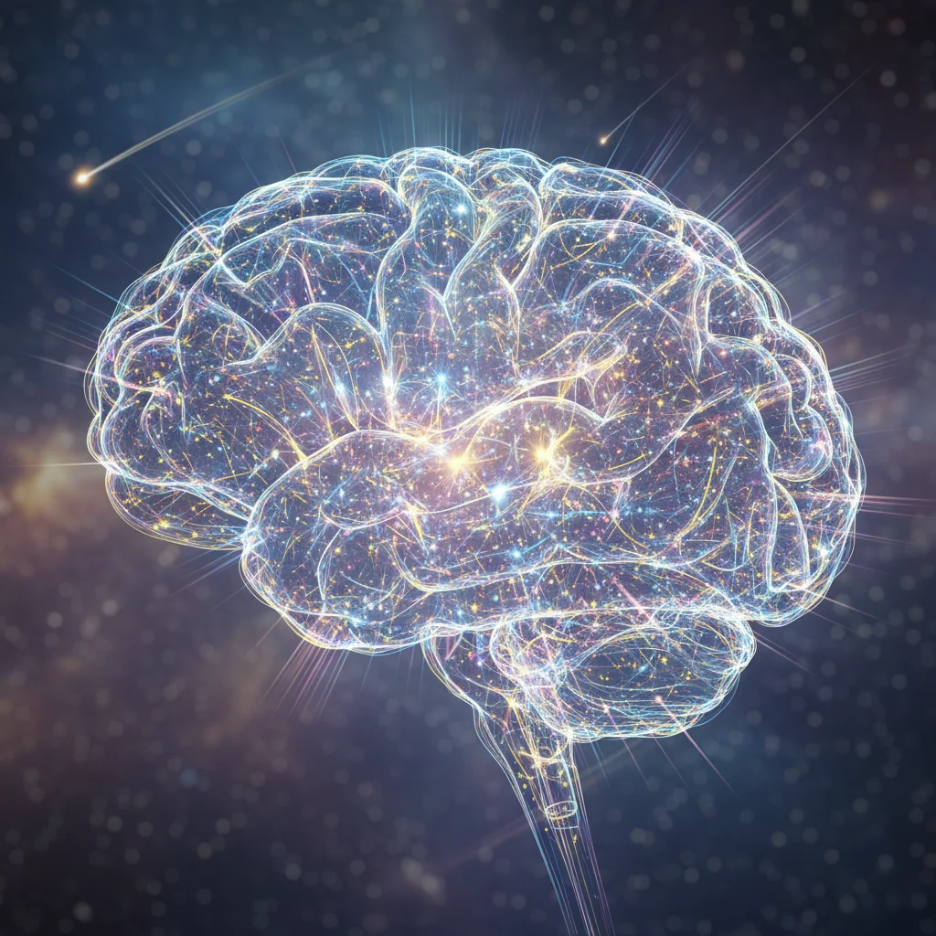 Illustration of brain neuroplasticity and learning
