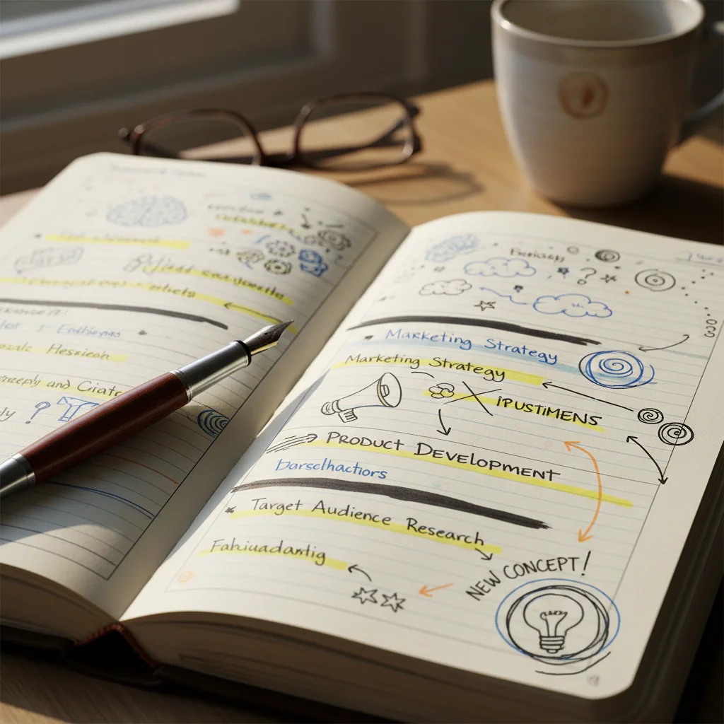 Detailed journal entries showcasing a reflective thought process.