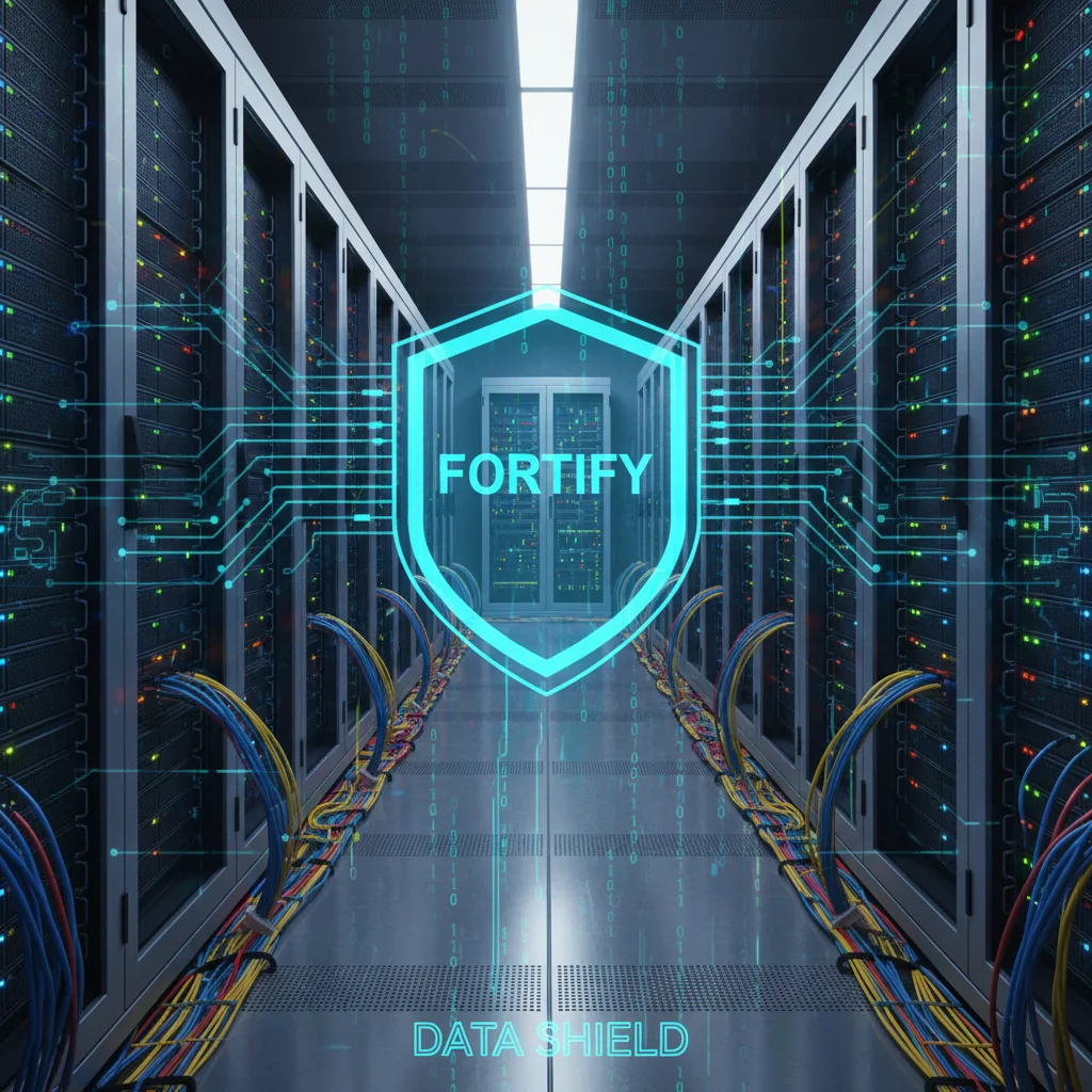 Secure server room infrastructure with digital protection overlay