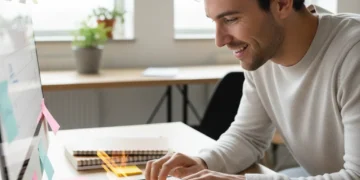 Mastering Time Blocking: A 4-Week Practical Plan to Conquer Procrastination and Meet 2026 Deadlines Person organizing a digital calendar with time blocks, symbolizing efficient time management and productivity.