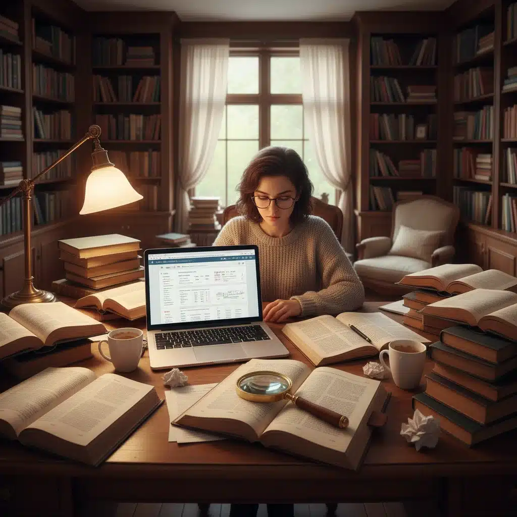 Person engaged in deep learning and research, symbolizing continuous intellectual curiosity.