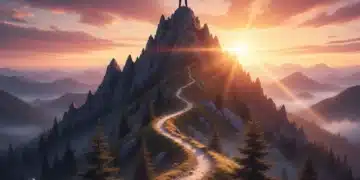Finding Your Edge: 8 Insider Strategies for Sustained Motivation Throughout 2026 Person triumphantly standing on a mountain peak at sunrise, representing sustained motivation and achievement.