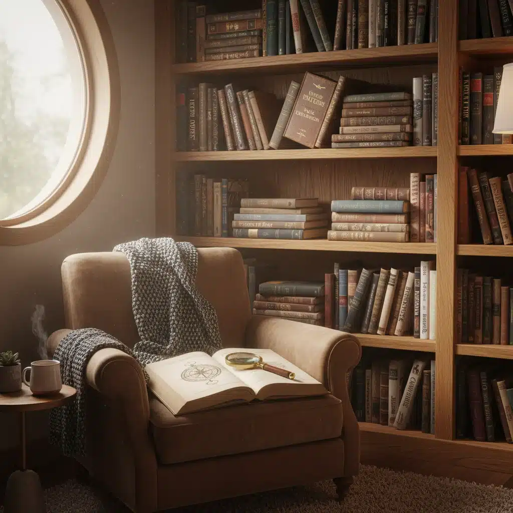Diverse bookshelf representing knowledge exploration and learning